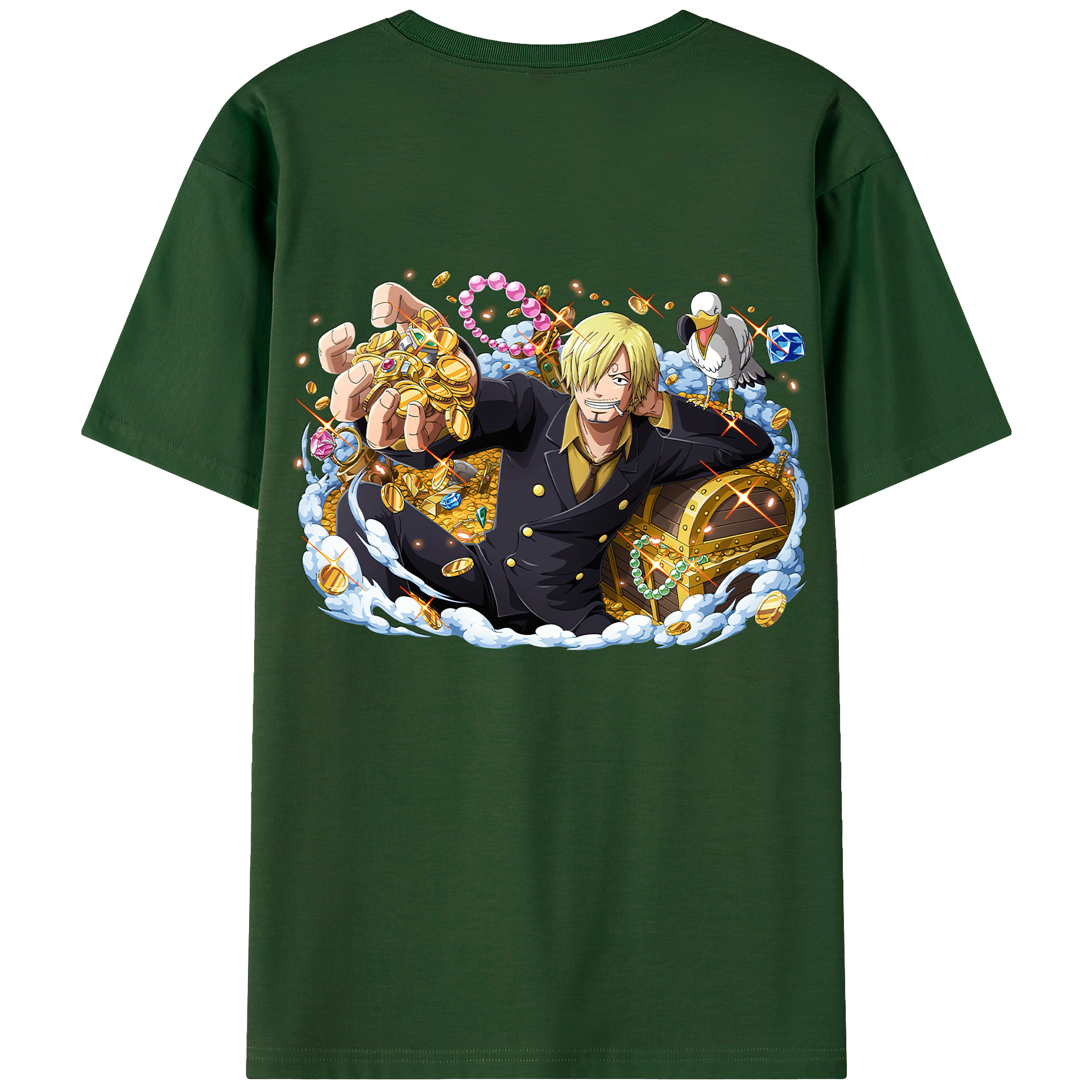 ワンピース サンジ ONE PIECE Sanji 綿100％半袖Tシャツ（背面プリント）